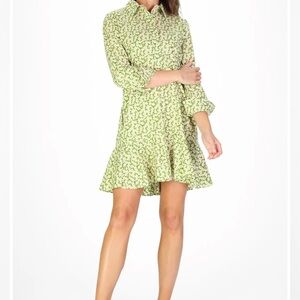 Duffield Lane Iris shirtdress Green Daisies